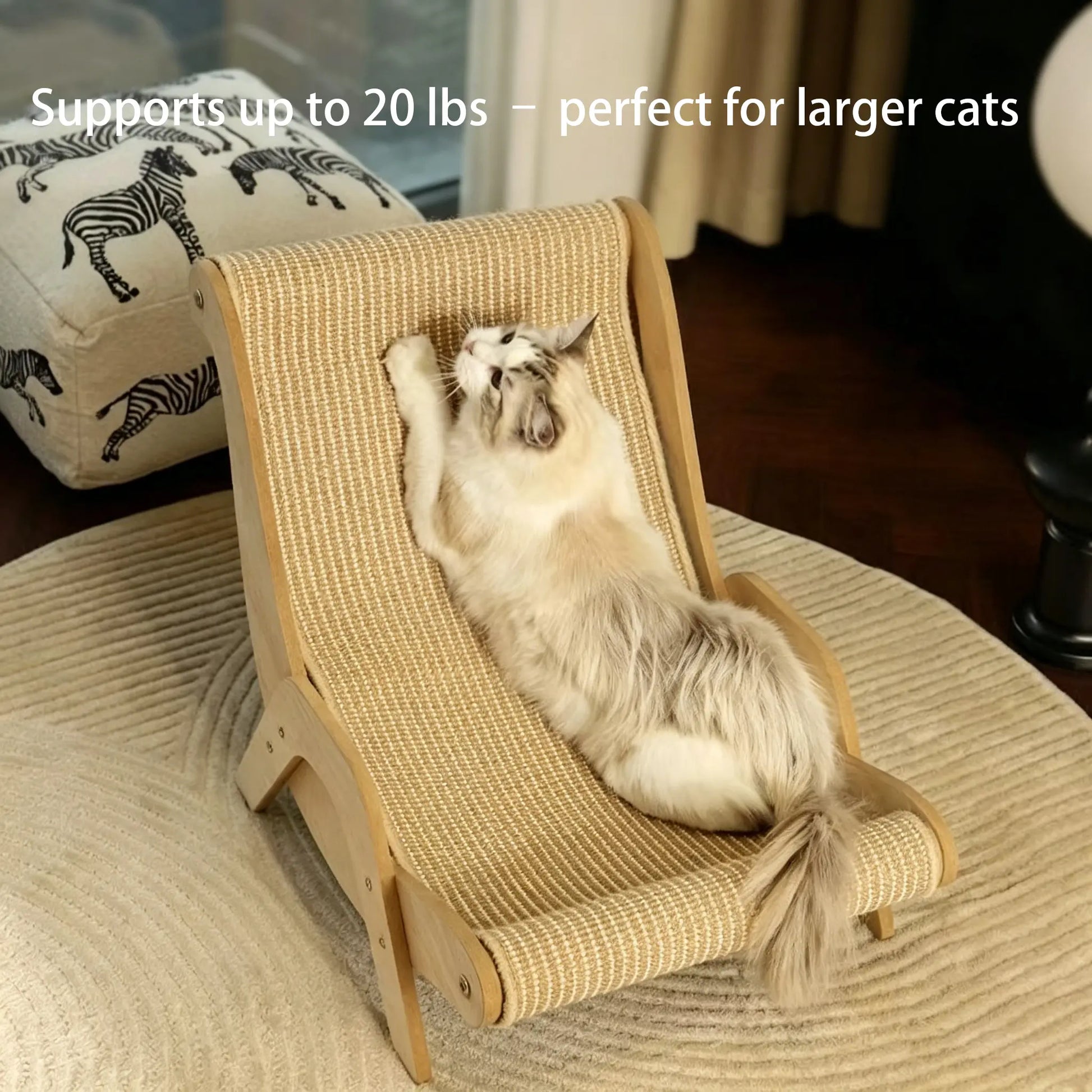 Cat Recliner Scraper Board Anti-Scratch Cat Nest Wooden Sword Hemp Grinding Claws Scratching Pad Pet Hammock Sofa Toy Carton Kitten Homemade Tiktokshopspringglowup Summervibes Petlovers Summervibes Petlovers