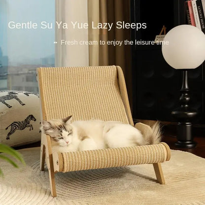 Cat Recliner Scraper Board Anti-Scratch Cat Nest Wooden Sword Hemp Grinding Claws Scratching Pad Pet Hammock Sofa Toy Carton Kitten Homemade Tiktokshopspringglowup Summervibes Petlovers Summervibes Petlovers