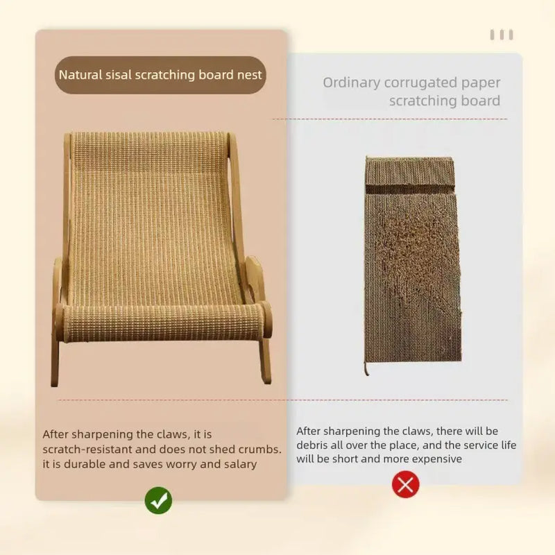 Cat Recliner Scraper Board Anti-Scratch Cat Nest Wooden Sword Hemp Grinding Claws Scratching Pad Pet Hammock Sofa Toy Carton Kitten Homemade Tiktokshopspringglowup Summervibes Petlovers Summervibes Petlovers