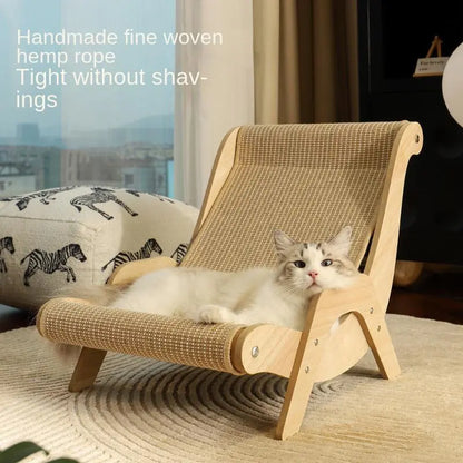 Cat Recliner Scraper Board Anti-Scratch Cat Nest Wooden Sword Hemp Grinding Claws Scratching Pad Pet Hammock Sofa Toy Carton Kitten Homemade Tiktokshopspringglowup Summervibes Petlovers Summervibes Petlovers